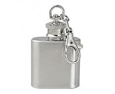 MENGS® 1 Unze Flachmann mit Schlüsselanhänger für besonderen Anlässen(Hochzeit, Sport, Golf), hochglanzpoliertem Edelstahl, mini Whisky Liquor Vodka Alcohol Hip Flask