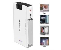 le-idea Super Iron - 4 in 1 kabelloses Reisebügeleisen | 10000mAh Power Bank | Luftbefeuchter | LED Licht, tragbares Mini Dampfbügeleisen für Geschäftsreisen im Außenbereich (Exklusives Patent)