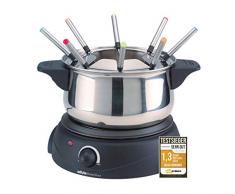 Silva-Homeline FO 810 Edelstahl Fondue mit manueller Temperatureinstellung, Fleisch-, Schoko-, Käsefondue, für bis zu 8 Personen