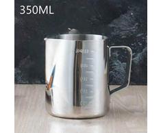 LHSOO Milchpfanne Milchschaumtopf aus Edelstahl Espresso Kaffeetasse Krug Barista Craft Kaffee Cappuccino Tasse Latte Pot 350MLwithscale