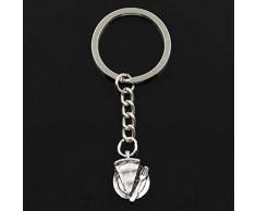 JQFEN Mode Schlüsselbund 19X13Mm Slice Pie Kuchengabel Anhänger DIY Herren Silber Auto Schlüsselbund Ring Stand