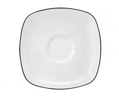 Seltmann Weiden Lido Teeuntertasse eckig 13 cm Black Line