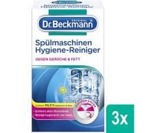 Dr. Beckmann Spülmaschinen Hygiene-Reiniger (3x 75 g) entfernt Rückstände, Fett und unangenehme Gerüche inkl. Spezial-Reinigungs-Tuch