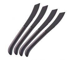 Do Buy Edelstahl Rostfrei Steakmesser Set 4 stück Tafelmesser 230mm Länge Ergonomischem Griff Menümesser Kreative Steak Besteck Knives Spülmaschinenfest/Schwarz