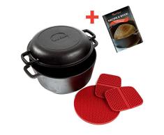 Uno Casa Holländischer Dutch Oven mit Deckel - 2in1 Topf und Pfanne, Kochgeschirr Set, 26cm
