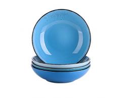 Vancasso Suppenteller, Navia 4 teilig Tiefteller bunt aus Steingut, Ø 22 cm, Geschirr Tellerset Suppenschalen