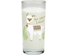 Die Geschenkwelt 45546 Trink-Glas mit Happy Life Lama Tier-Motiv, mit Spruch No Drama Lama, Wasser-Glas, 50 cm