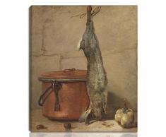 Berkin Arts Jean Baptiste Simeon Chardin Gedehnt Giclee Auf Leinwand drucken-Berühmte Gemälde Kunst Poster-Reproduktion Wand Dekoration Fertig zum Aufhängen(Kaninchen Und Kupfertopf)#NK
