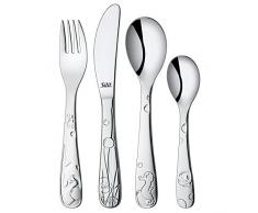 Silit Aquarama Kinderbesteck, 4-teilig, ab 3 Jahren, Crominox Edelstahl poliert, spülmaschinengeeignet