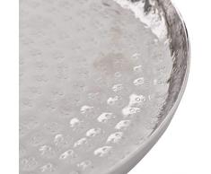 Butlers Oriental Lounge Deko-Teller Ø 28cm - Servierteller in Silber-Optik - gehämmerte Schale aus vernickeltem Aluminium