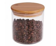77L [Verdickte Version] Vorratsglas Glasbehälter Vorratsdosen Glas aus Borosilikatglas mit luftdichten Deckel aus Bambus 550 ML (18.6 FL OZ) - Vorratsdose für servieren Tee, Kaffee, Gewürz und Mehr
