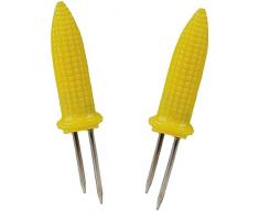 Decor Service Maiskolbenhalter, Kunststoff/Metall, Gelb, 6 x 0,8 cm
