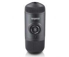WACACO Nanopresso Tragbare Espressomaschine, Upgrade-Version von Minipresso, 18-bar-Druck, Reise Kaffeemaschine ohne Schutzhülle, Manuell Bedient, für Camping Outdoor oder Indoor, Grau