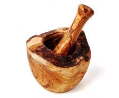 das Olivenholzbrett Mörser und Stößel im Naturschnitt ca.10cm