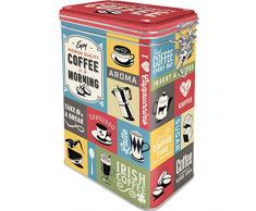 Nostalgic-Art Retro Kaffeedose - Coffee & Chocolate - Coffee Collage, Blech-Dose mit Aromadeckel, Vintage Geschenk-Idee für Kaffee-Liebhaber, 1,3 l