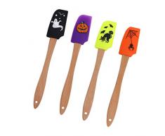 UPKOCH 4 Stück Silikon Halloween Kuchen Schaber Teig Schaber Mehrzweck Küchenschaber Schneider für Pizzateig Gebäck Kuchen Halloween Backzubehör