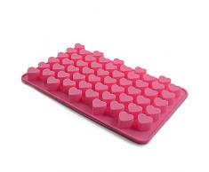 Ganzoo Silikon-Form 3D Herzchen, DIY Pralinen, Seife, Hunde-Kekse, Eiswürfel, Fondant, 55 Herzen, Farbe: pink