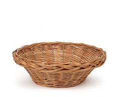 TYSK Design Brotkorb groß (Größe und Form wählbar) 30 cm Durchmesser - Brotkörbchen, Korb geflochten aus Weide, Weidenkorb, Weidenkörbchen