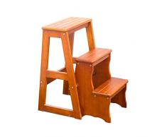 MJY Échelle Polyvalente à Trois Étages, Escabeau Escamotable Fleuriste Ruhe-Pieds Salon Bibliothèque Étagère en Bois Épais Escabeaux à Doppelte Verwendung Intérieur / 2 Schwanz,B,36 * 56 * 64 cm