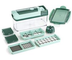 Genius Nicer Dicer Fusion (10 Teile) Alles-Schneider Obst- und Gemüseschneider Schneid-Gerät - Schneiden Reiben Hobeln Würfeln - einfache Handhabung und Selbstreinigungsfunktion