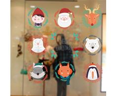 GVC Weihnachten Weihnachtsmann Tiere Hirsch Bär Wandaufkleber Abziehbilder Fenster Party Weihnachtsbecher Dekoration Jahr Dekor Poster Wandbild