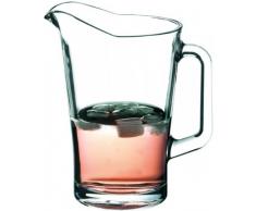 2er Set Schwerer Pitcher Glaskrug 1,8 Liter mit Eislippe