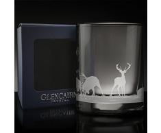 Glencairn Whiskyglas mit Schottenhirsch Skyline geätzt 17 cl