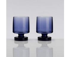 Acryl Weinglas 2 x 340 ml blau Camping Gläser Zubehör Trink Glas Kunststoff Kelch Trinkkelch Goblet Rotwein Acrylglas Partyglas Wasserglas Bruchfest Trinkbecher Becher Whiskyglas leicht Polyacryl