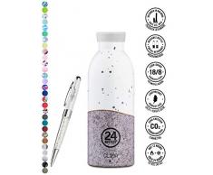 24 Bottles Trinkflasche Clima 330 ml | 500 ml | 850 ml versch. Farben inkl. Lieblingsmensch Kugelschreiber, Größe:500 ml, Farbe:Wabi inkl. Teesieb