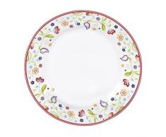 flirt by R&B Frühstücksteller / Dessertteller Shanti Doppio, Ø 20cm, Porzellan mit Paisley-Muster, weiß (1 Stück)