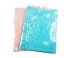 1 Extra große Silikon Backmatte, wiederverwendbar Antihaft-rutschsicheren Rolling Pad Backpinsel mit Messungen, zufällige Farbe