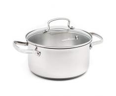 GreenChef Koch-Topf-3-L Induktion spülmaschinen-geeignet, Edelstahl, silber, 20 cm