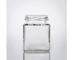 Flaschenbauer - 12 Mini Einmachgläser klein 106 ml Vierkant Gläser mit Schraubverschluss to 48 Silber - Mini Gläser mit Deckel perfekt als Mini Marmeladengläser klein, Honiggläser Mini