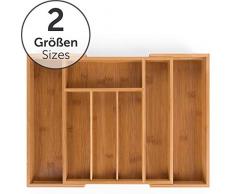 Blumtal Besteckkasten Schublade aus Bambus - größenverstellbarer Schubladen-Einsatz, bis zu 9 Fächer (Standard - 7 Fächer)