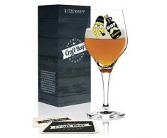 RITZENHOFF Craft Beer Bierglas von Christine Radel, aus Kristallglas, 250 ml, mit fünf Bierdeckeln