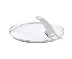 Fissler Pfannenzubehör Güteglasdeckel premium – Pfannen Glasdeckel hoch – Deckel Edelstahl-Rand – 20 cm Ø Bratpfanne – 185-000-20-200/0