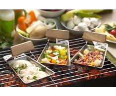 matrasa 2er Grillpfännchen RACLETTE - Grillpfannen mit abnehmbarem Griff und Spatel
