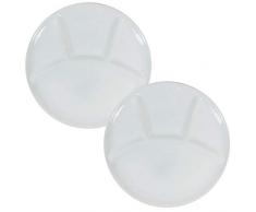 2 weiße Fondueteller, Grillteller Ø 25 cm aus Porzellan