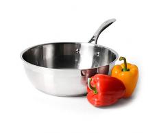 ProCook Professional Stainless Steel - Sauteuse - 28 cm - unbeschichtet - mit CoolTouch Griff - Induktion - Edelstahl - Schwenkpfanne