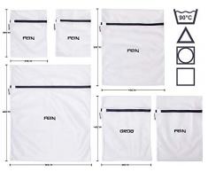 Xcelenze - Premium Wäschenetz für Waschmaschine mit sehr leichtgängigem Reißverschluss und Schutzlasche | Wäschesack Waschmaschine schont Ihre Feinwäsche 6-teilig