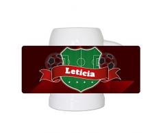 Fußball-Bierkrug mit Namen Leticia und schönem Fußball-Wappen - Fan-Bierkrug personalisiert - Deutschland-Krug - Bierhumpen