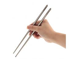 Lixada 1 Pair Reusable Chopsticks/Essstäbchen, Hergestellt aus Titan/Hygienisch und Extrem Haltbar