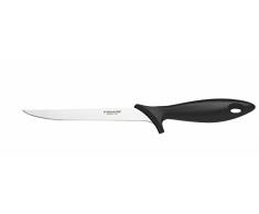 Fiskars Filetiermesser mit flexibler Klinge, Gesamtlänge: 30 cm, Edelstahl, Schwarz, Essential, 1023777