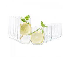 Van Well 12-TLG. Gläserset Bella | 6 Wasser Trink-Becher + 6 Long-Drink Partygläser | 310 ml | Tumbler aus Glas | Gastro