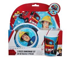 Feuerwehrmann Sam - Kinder Set Frühstück Geschirr 3-teilig