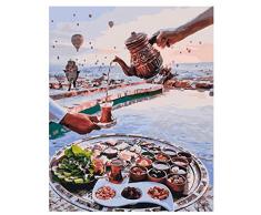 xjrw DIY Vorgedruckt Leinwand Ölgemälde Gießen weinkrug 16 * 20 Zoll Kits Zeichnung Leinwand Handgemalte Wohnkultur Wohnzimmer Handgemachtes Geschenk Rahmenlos