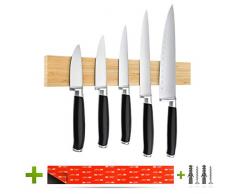 Romero Living Magnet Messerleiste Bambus 40cm inkl. 3M VHB Klebeband | Selbstklebender Messerhalter mit starken Magneten zur Wandmontage ohne Bohren!