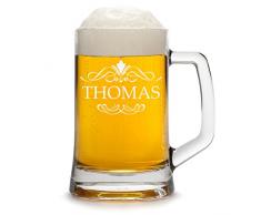 polar-effekt Bierkrug Personalisiert mit Gravur eines Namens - Bierseidel Geschenk zum Geburtstag Geschenkidee mit - Motiv Ornament 0,5l
