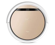 ZACO V5sPro Saugroboter mit Wischfunktion, automatischer Staubsauger Roboter, 2in1 nass Wischen bis zu 180qm oder Staubsaugen, für Hartböden, Fallschutz, beutellos, mit Ladestation, 22W, 300ml, Gold