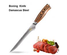 bayrick 6-Zoll-Ausbeinmesser-Professional Damaskus Kochmesser mit Super Damaskus Stahl & Komfortablen Holzgriff